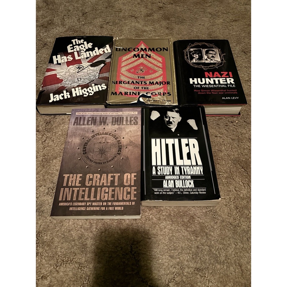 WWII Military History Espionage Book Lot Jack Higgins Allen Dulles Hitler 5